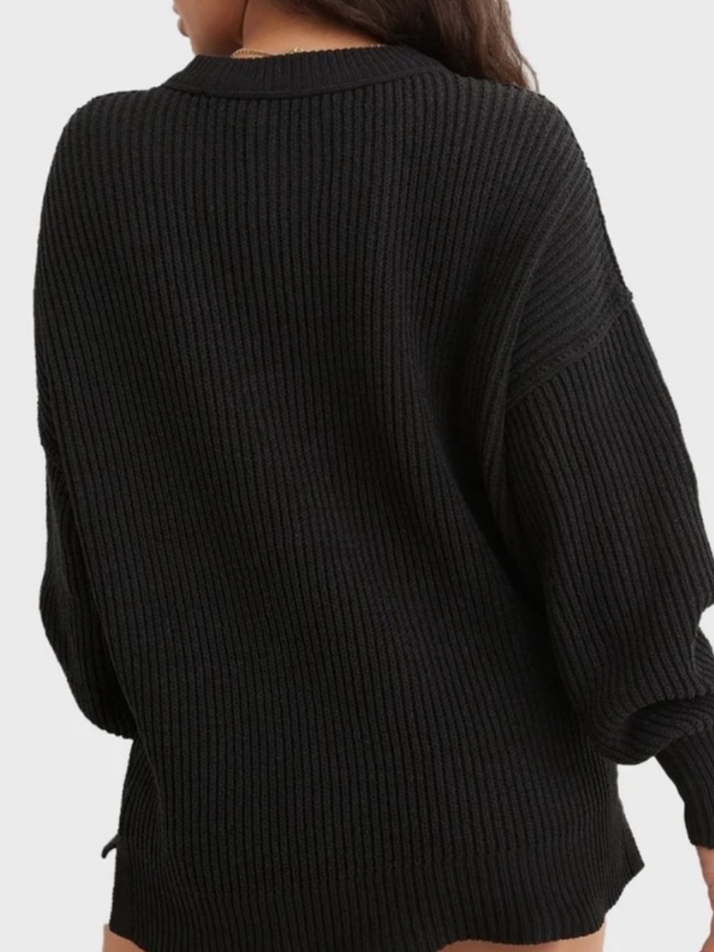 aerie black knit sweater